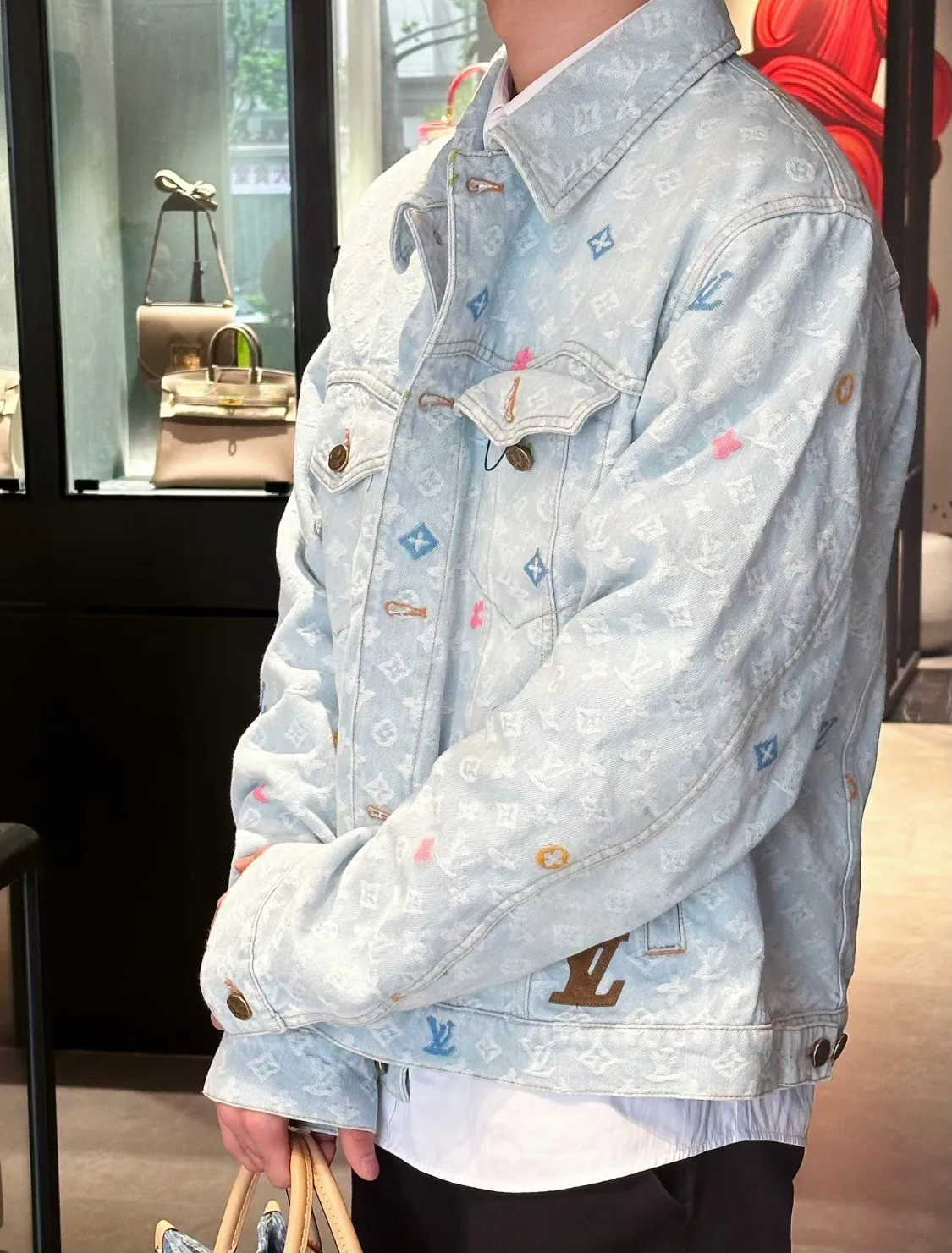Louis Vuitton/Louis Vuitton Tyler joint old flower jacquard embroidered denim jacket